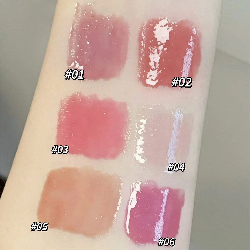 Pink Solid Lip Gloss Moisturizing Watery Colored Lip Balm Long-lasting and Tender Lip Balm