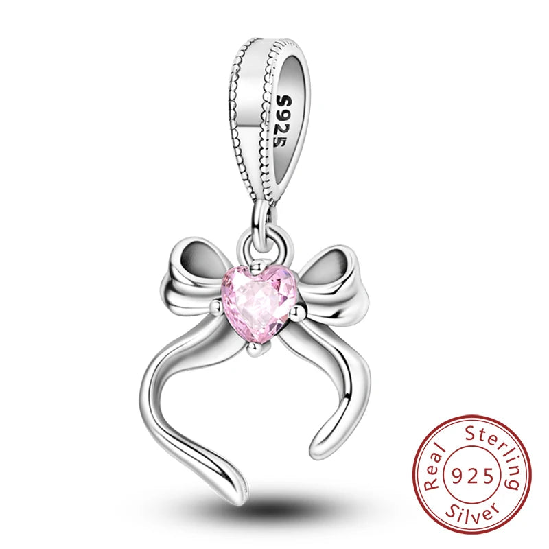 925 Sterling Silve Charms Beads Forever Love Heart Sister Family Life Charms Dangle For Bracelet Woman Jewelry Gifts