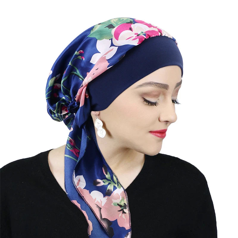 Headscarf Women Elastic Muslim Female Turban Cancer Chemo Hat Hair Loss Cover Head Wrap Headwear Stretch Bandana