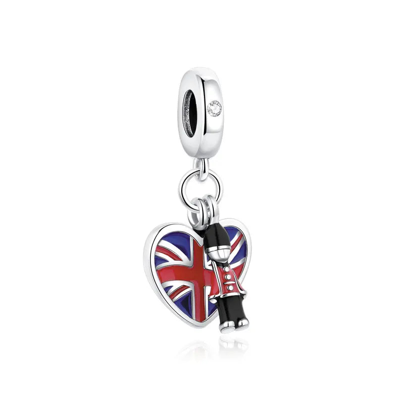 Original 925 Sterling Silver Charms Love Travel London Bus Suitcase Paris Beads Fit Brand Bracelets Necklaces Women DIY Jewelry