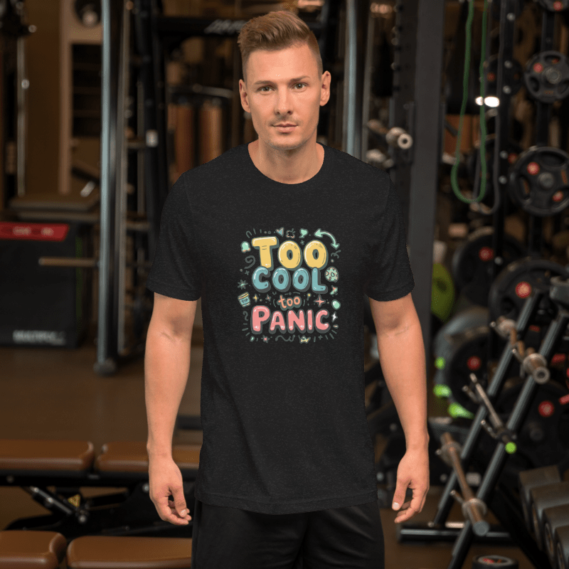 "Too Cool Too Panic" Unisex Organic Oversized High Neck Streetwear Graphic Tee