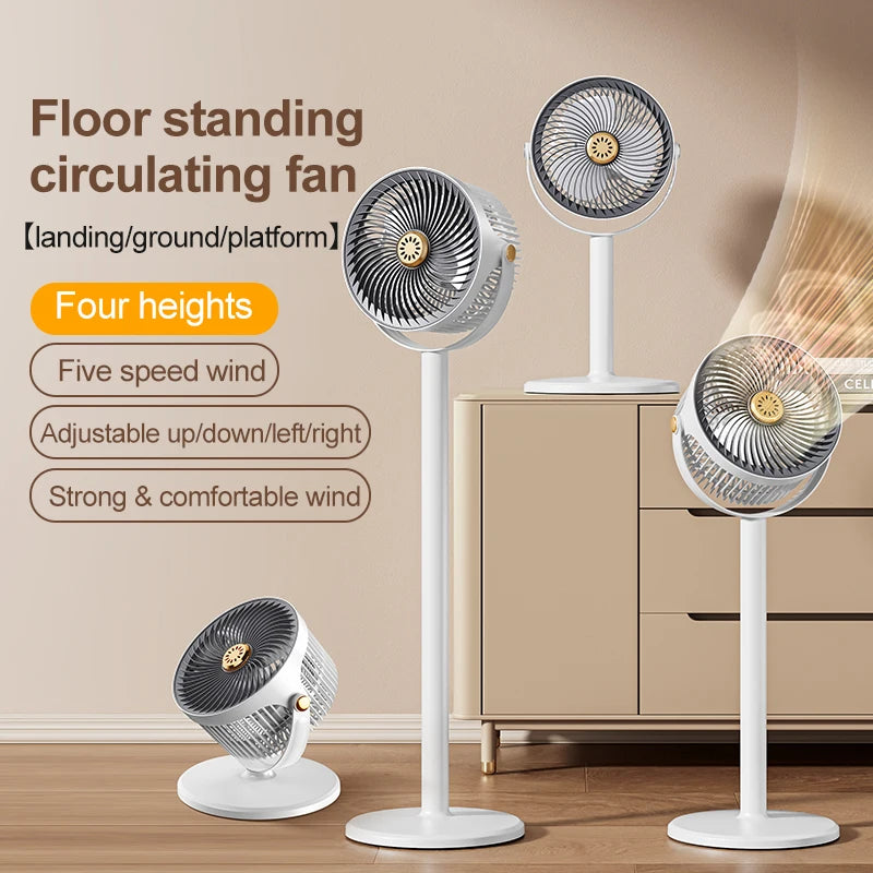 Compact foldable rechargeable cooling fan showing easy storage and portability.