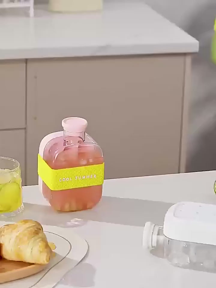 Ice Cube Mold Tray Press Ice Bottle Cup Kettle with Straw Whiskey Ice Cream Water Bottle